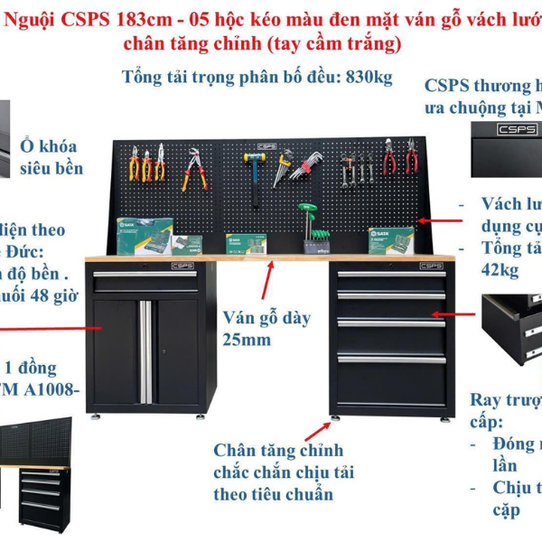 5 Yếu Tố Cần Quan Tâm Khi Chọn Tủ Đồ Nghề 2 Cánh 5 Ngăn