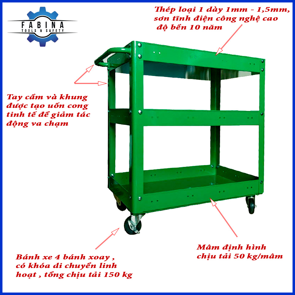 Những công dụng hữu ích của xe đẩy 3 tầng mà bạn chưa biết