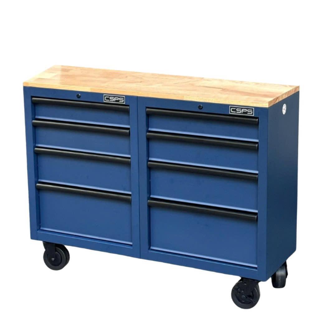 Ứng dụng tủ dụng cụ CSPS 8 hộc kéo mặt gỗ trong xưởng và gara hiện đại