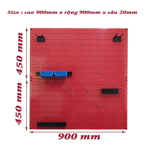 Cách sắp xếp đồ nghề với vách lưới pegboard treo dụng cụ