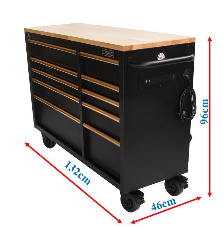 Địa chỉ uy tín mua tủ dụng cụ CSPS 132cm 10 hộc kéo tay cầm vàng tại Việt Nam