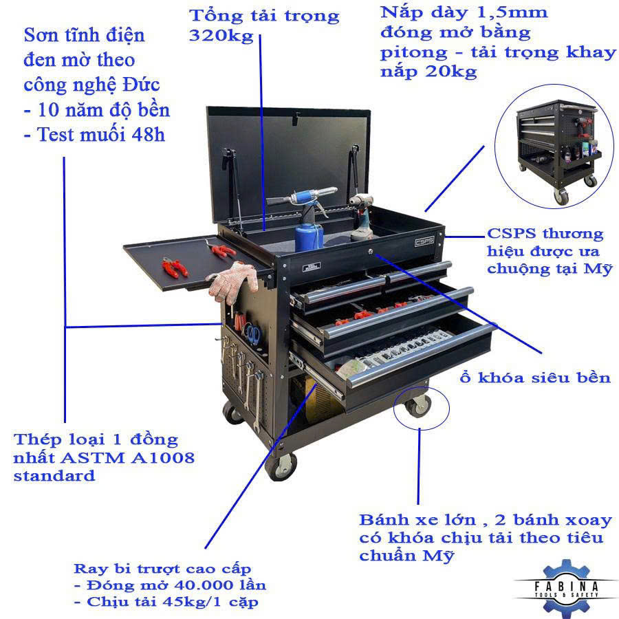 Tủ dụng cụ CSPS Giải pháp lưu trữ chuyên nghiệp cho ngành cơ khí và sửa chữa