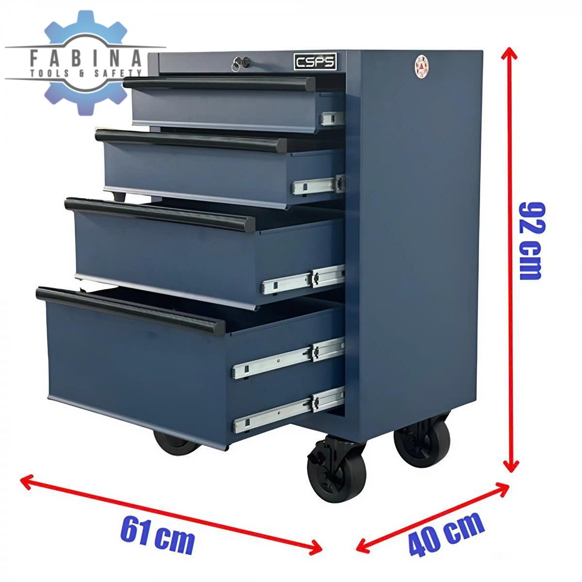 Các mẫu tủ dụng cụ CSPS 61cm- 4 hộc kéo màu xanh dương