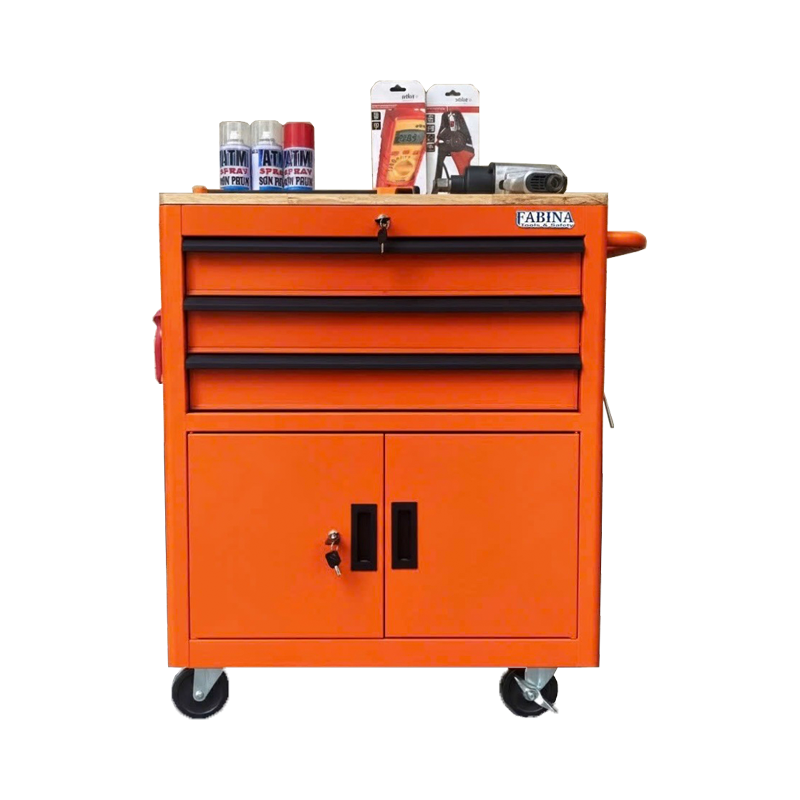 Tủ Dụng Cụ 3 Hộc Kéo 2 Ngăn Chứa Màu Cam Là Giải Pháp Lưu Trữ Đồ Nghề Hiệu Quả