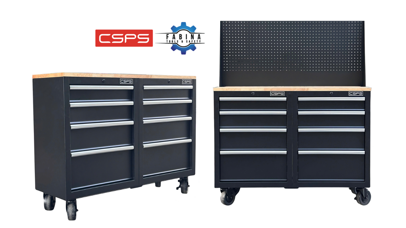 Tủ dụng cụ CSPS 122cm 08 hộc kéo: Bản mặt ván gỗ và bản kèm vách lưới khác nhau thế nào?