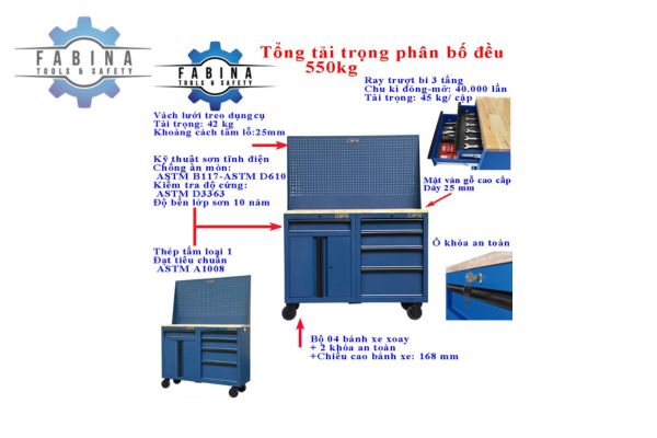 Tủ dụng cụ CSPS 122cm đủ rộng để dùng lâu mà không thấy chật