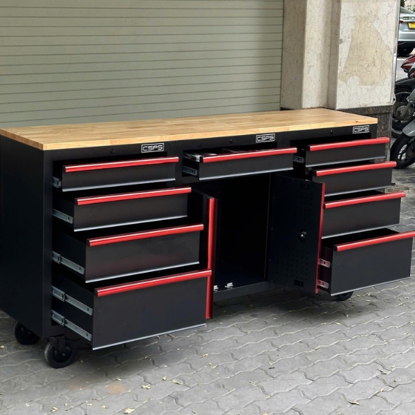 Tủ thép đựng dụng cụ 9 hộc kéo – Giải pháp lưu trữ đồ nghề hoàn hảo cho Garage