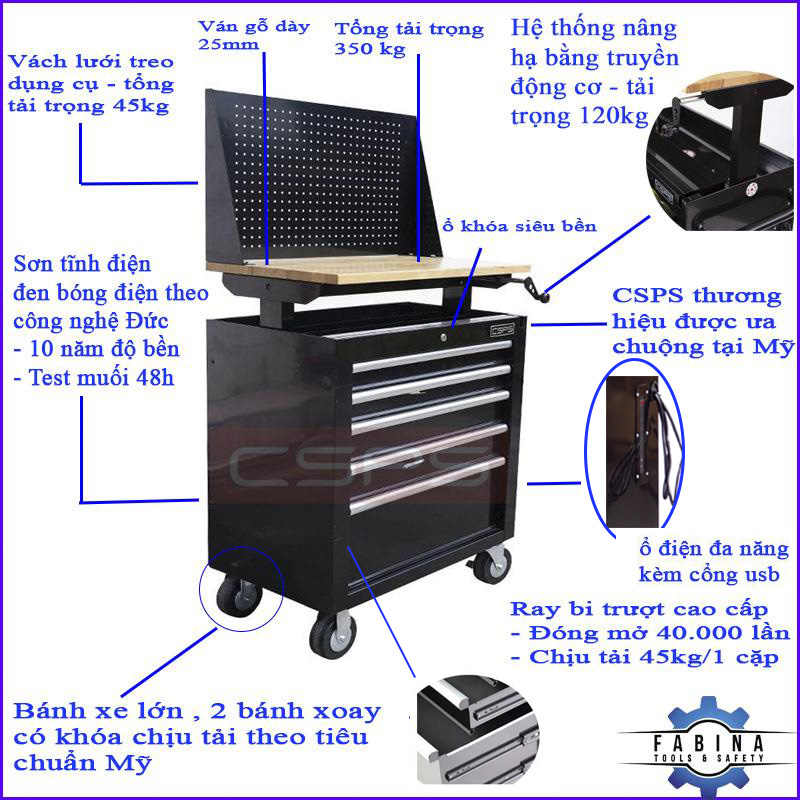 Vì sao dân cơ khí lại ưa chuộng tủ dụng cụ 5 ngăn?
