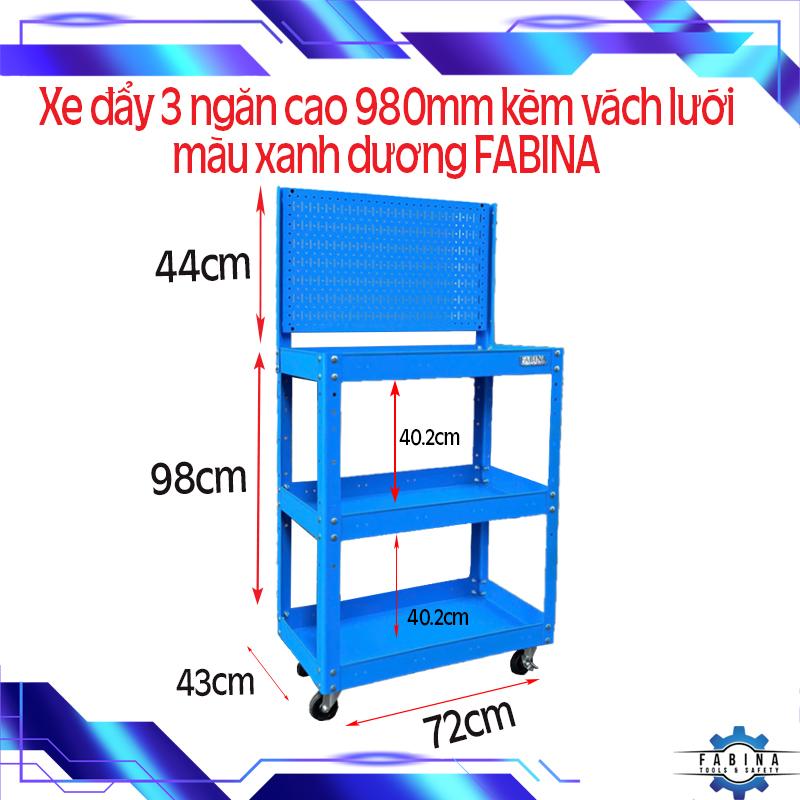 Xe Đẩy 3 Ngăn Fabina Giúp Vận Chuyển Hàng Hóa Linh Hoạt