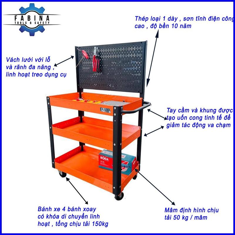 Xe Đẩy Dụng Cụ Vách Lưới FABINA Chuẩn Mỹ Đồng Hành Cùng Bàn Tay Thợ Việt Vươn Tầm Quốc Tế