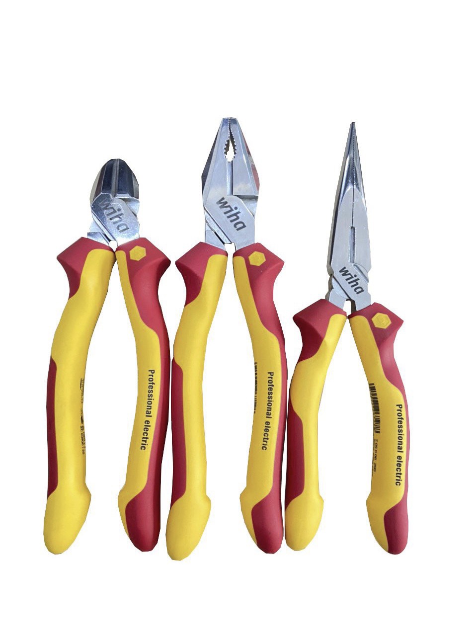 Set of 3 professional insulated Wiha pliers 1000V