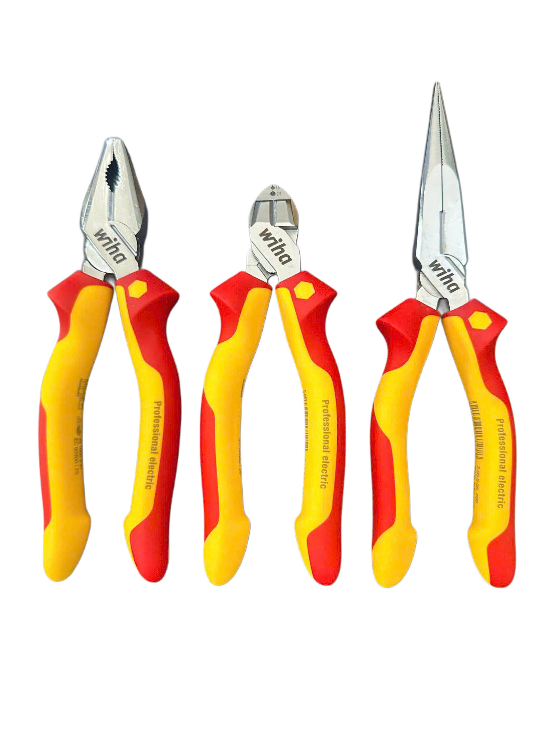 Bộ 3 kìm Wiha cách điện 1000V VDE tuốt dây chuyên nghiệp (26708, 26745, 26727)