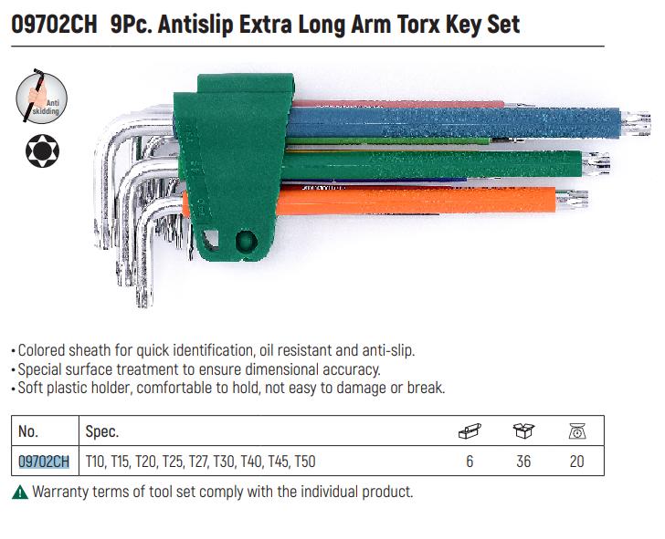 Bộ lục giác đầu sao torx nhiều màu 9 chi tiết SATA 09702CH