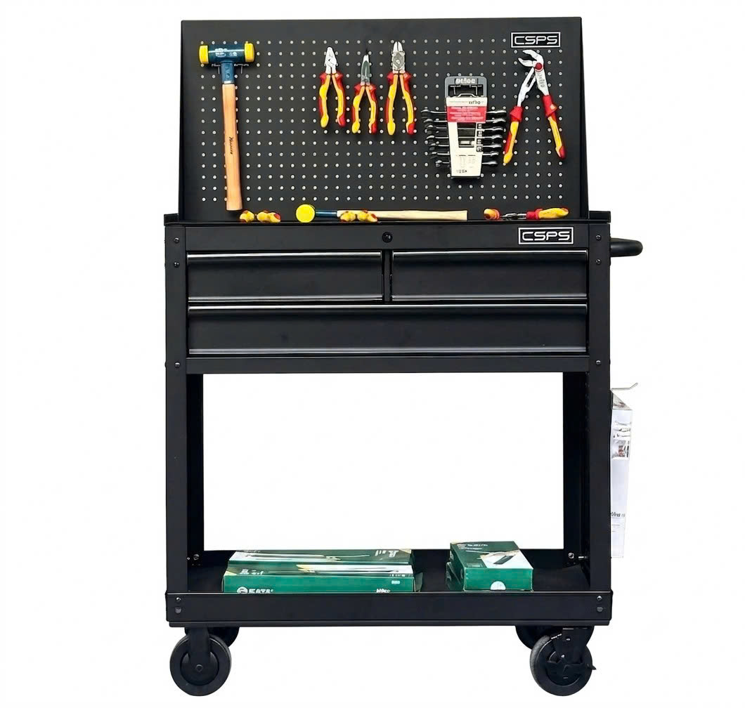 Tủ di động CSPS 91cm - 03 hộc kéo kèm vách lưới (mặt thép)