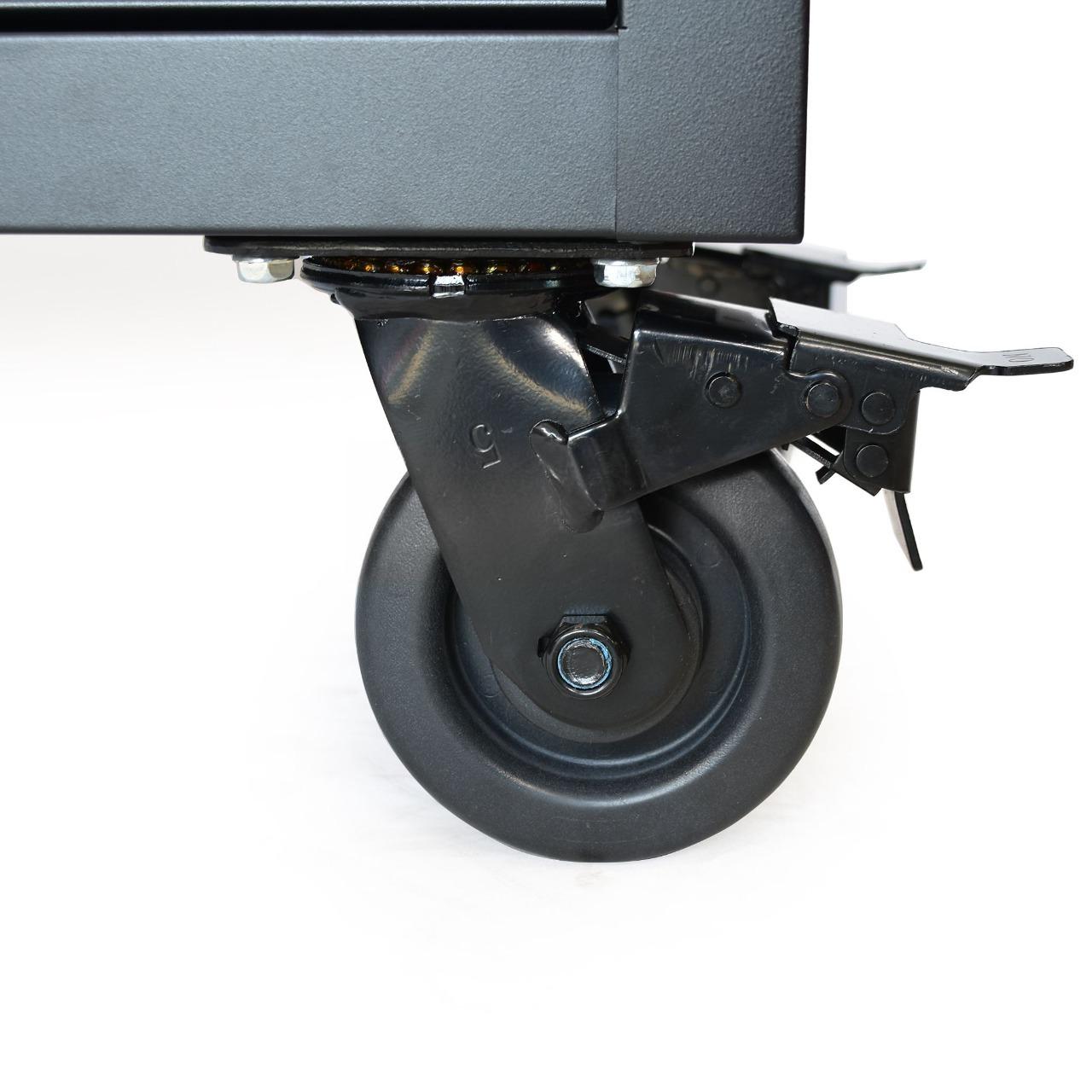 Tủ dụng cụ 10 ngăn kéo 132cm màu đen mờ mặt ván gỗ CSPS