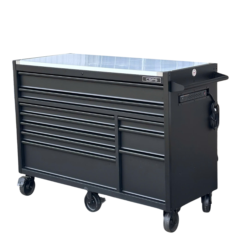 Tủ dụng cụ CSPS 10 hộc kéo màu đen mặt inox
