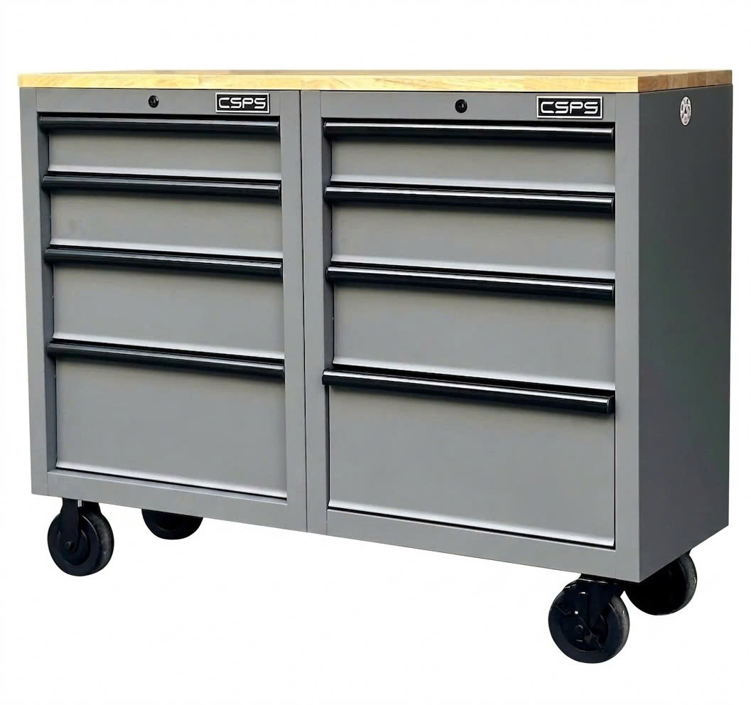 Tủ dụng cụ CSPS 122cm - 05 hộc kéo màu xanh dương mặt ván gỗ