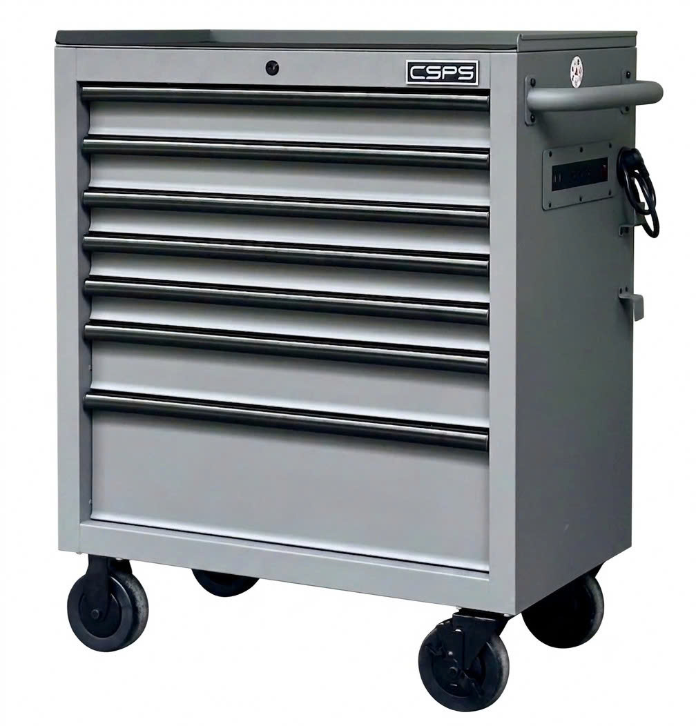CSPS Matt Gray tool cabinet 76cm – 07 drawers (Gray Steel Top)