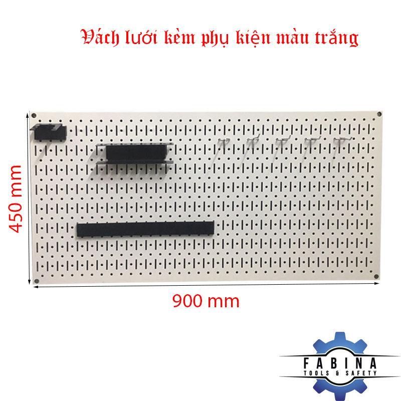 Tấm lưới pegboard 120cm x 60cm màu trắng kèm phụ kiện treo FABINA Tấm lưới pegboard 90cm x 45cm màu trắng kèm phụ kiện