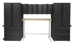 Set of 9 CSPS 366cm cabinets in black