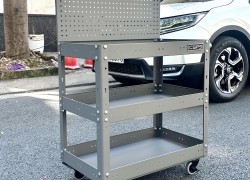 Dụng cụ treo đâu cho gọn? Giải pháp từ xe đẩy CSPS 3 ngăn 71cm kèm vách lưới