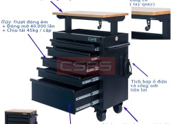 Góc làm việc gọn gàng chưa tới 5 phút với tủ dụng cụ 5 ngăn