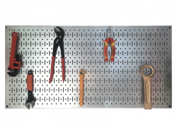 Galvanized pegboard for hanging tools