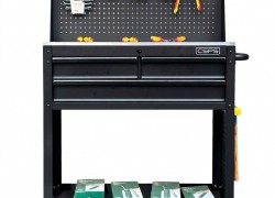 Tủ di động CSPS 91cm - 03 hộc kéo kèm vách lưới (mặt inox)