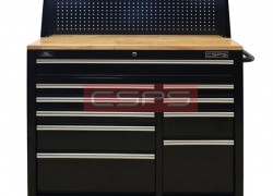 CSPS tool cabinet 104cm - 10 wooden plank drawers with mesh wall