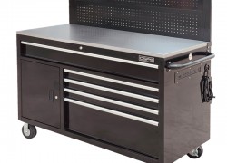 CSPS tool cabinet 132cm - 05 black drawers with mesh wall