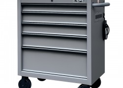 Tủ dụng cụ CSPS 76cm - 05 hộc kéo không nâng hạ màu xám tay cầm đen (mặt ván gỗ)
