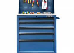 CSPS 76cm Blue Tool Cabinet – 5 Drawers, Non-Liftable, with Mesh Wall & Stainless Steel Top