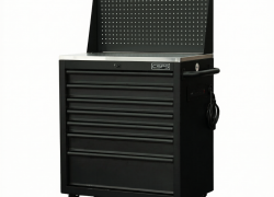Tủ dụng cụ CSPS 76cm - 07 hộc kéo tay cầm đen kèm vách lưới (mặt inox)