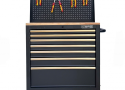 Tủ dụng cụ CSPS 76cm - 07 hộc kéo tay cầm vàng kèm vách lưới