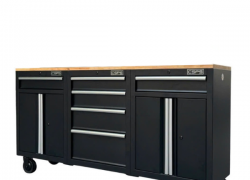 Tủ Sắt Đựng Đồ Cơ Khí 183cm Với 6 Hộc Kéo Và Mặt Ván Gỗ