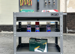 Xe Đẩy CSPS 3 Ngăn 71cm Màu Xám 01 Hộc Kéo Kèm Vách Lưới lưu trữ dụng cụ chuyên nghiệp