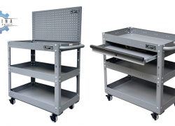 Xe đẩy dụng cụ CSPS 3 ngăn 71cm màu xám: Chọn bản vách lưới hay hộc kéo để tối ưu?