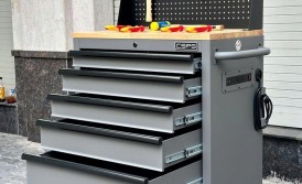 Giới Thiệu Tủ Dụng Cụ CSPS 76cm 5 Hộc Kéo Màu Xám Kèm Vách Lưới Mặt Ván Gỗ