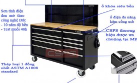 Top mẫu tủ dụng cụ 10 ngăn đẹp, chất lượng 2025