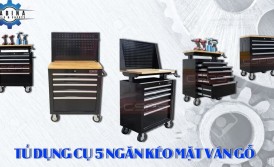 Tủ Dụng Cụ 5 Ngăn Kéo CSPS Mặt Gỗ Nâng Hạ Cho Xưởng Hiện Đại