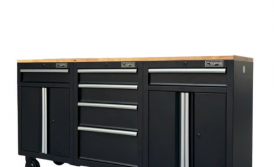 Tủ Sắt Đựng Đồ Cơ Khí 183cm Với 6 Hộc Kéo Và Mặt Ván Gỗ