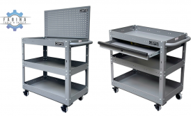 Xe đẩy dụng cụ CSPS 3 ngăn 71cm màu xám: Chọn bản vách lưới hay hộc kéo để tối ưu?