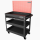 CSPS Matt Black Trolley 3 Levels Xe đẩy + hộc kéo đen + vách lưới đỏ.