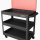 CSPS Matt Black Trolley 3 Levels Xe đẩy + vách lưới màu đỏ