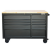 Tool cabinet with 10 drawers 132cm in matte black CSPS wood surface