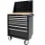 Tool cabinet with 7 drawers, 76cm matte black wood paneling with CSPS mesh wall