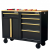 Set of 2 CSPS 122cm Matt Black tool cabinets with wooden top - 05 drawers (gold handles)