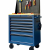 CSPS Matt Blue Tool Cabinet with wooden top - 7 Drawers (Black Mesh Wall)