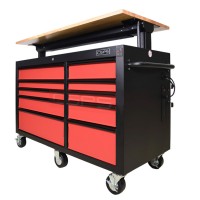 High-grade 10 drawer black tool cabinet with electronic height adjustment CSPS
