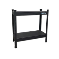 2-tier shelf with steel plate 100cm x 45cm x 91cm black color FABINA